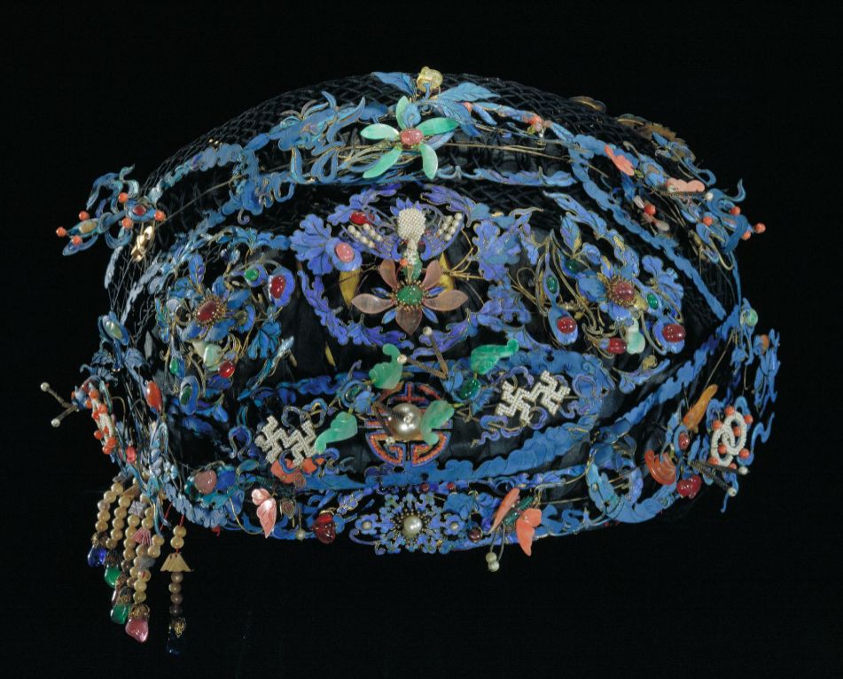 清代点翠钿子高17cm直径24cm