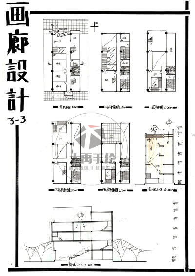 今日分享一：画廊设计（第二弹）--大禹手绘2020寒假班建筑快题作品欣赏