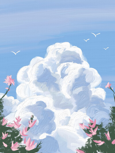 春暖花开，简约冷淡风爱壁纸平铺锁屏可爱小清新