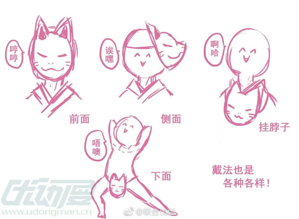 绘画 狐面