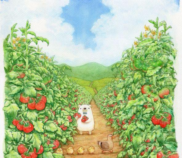 水彩画出软软萌萌的温馨小白熊一家，怎么会这么可爱 插画师 ちっぷ 小美好~特别治愈哇