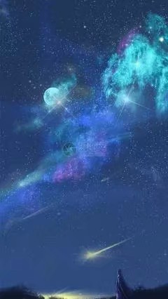 幽蓝色的星空海洋