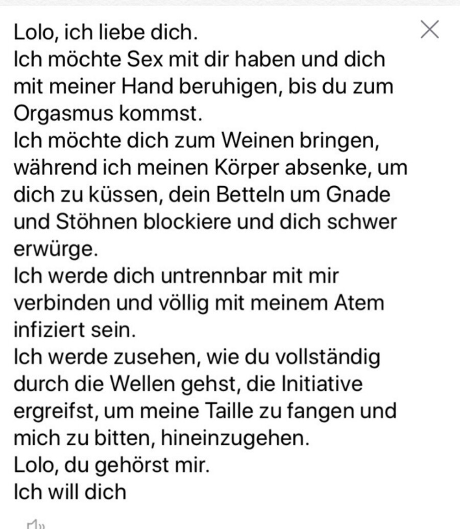 额，微博上的，传说中的，德语下流话……自己翻译吧……德语翻中文有点奇怪……