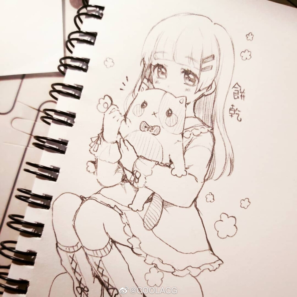 人物黑白动漫素材插画绘画线稿手绘