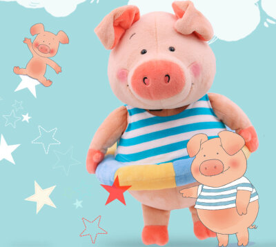 【¥179.00】ins当红毛绒玩具品牌德国NICI泳圈小猪威比。他家的居超级呆萌可爱手感柔软饱满摸起来非常舒服!!!就连包装袋都设计的非常Q~爱猪之人必须拥有一只！