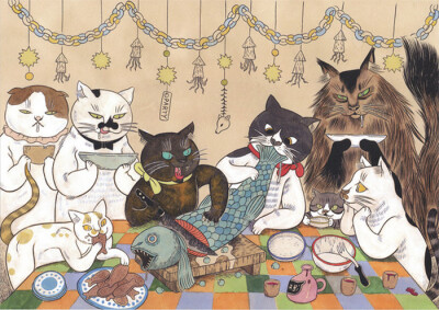 猫妖 猫插画 ~ 画师石黑亚矢子作品 