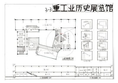 今日分享二：重工业历史展览设计--大禹手绘2020寒假班建筑快题作品欣赏