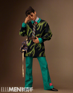 白敬亭｜ELLEMEN新青年2020夏季刊卷发造型，酷帅小白。少年感十足