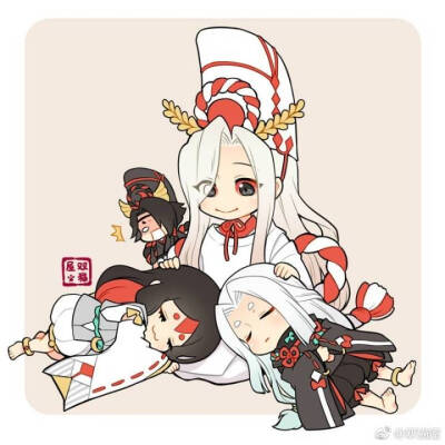 【阴阳师】一家四口「鬼使白、鬼使黑、白童子、黑童子」