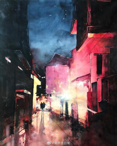 车水马龙 Maria Cornea 水彩 ​​​​