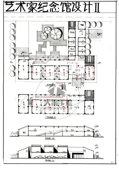 今日分享一：革命纪念馆设计--大禹手绘2020寒假班建筑快题作品欣赏