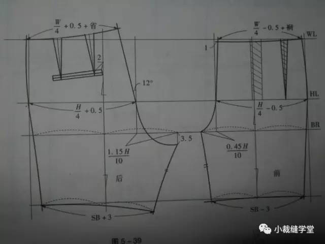 女短裤裁剪图