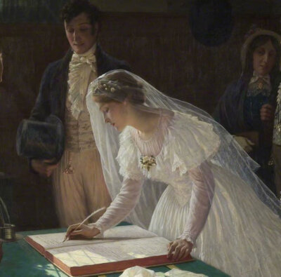 "The wedding register" 1920
by Edmund Blair Leighton