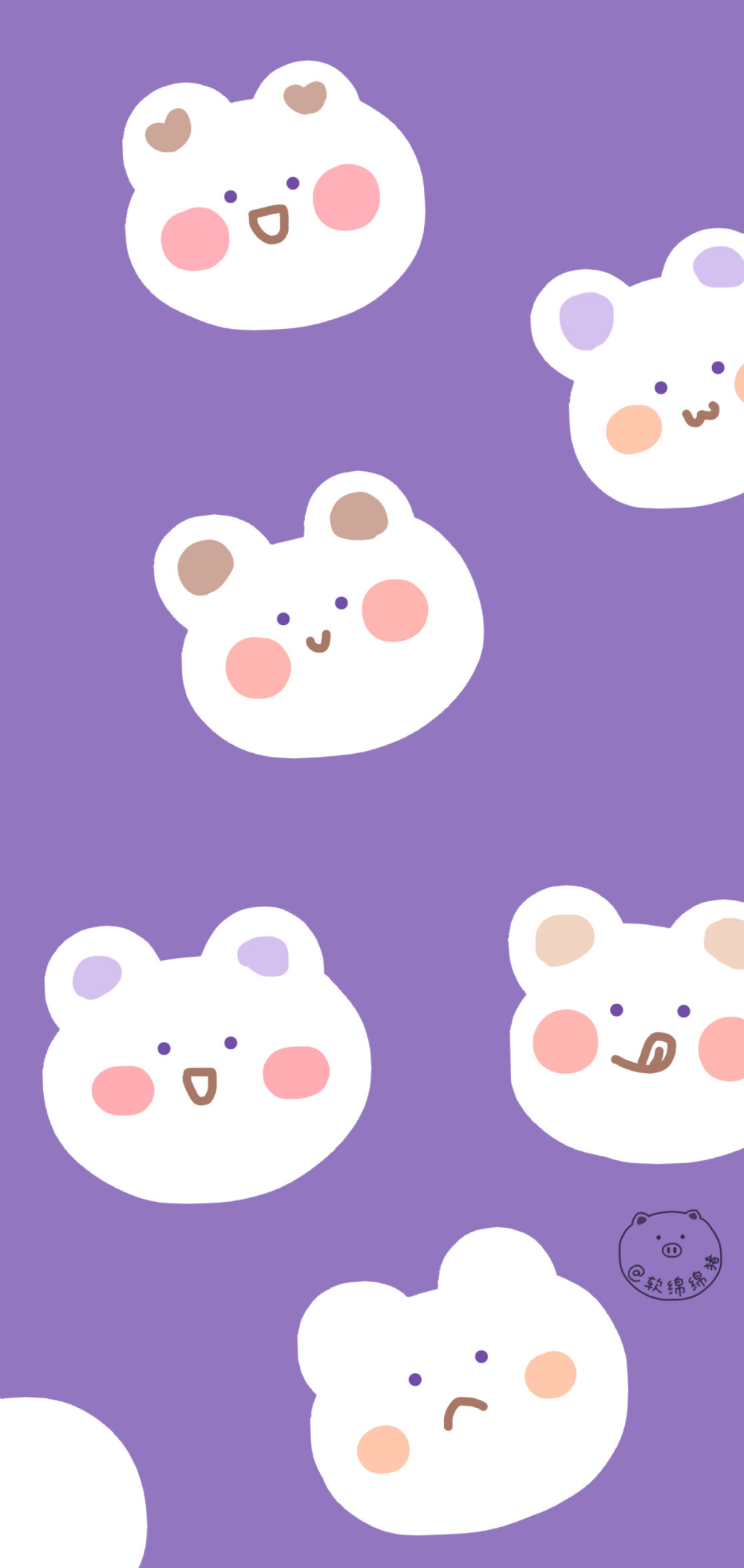 紫色壁纸卡通壁纸可爱