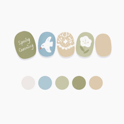 春夏秋冬插画美甲了解一下