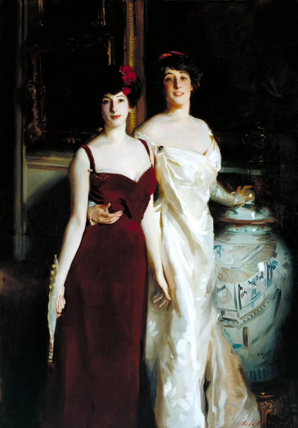 约翰·辛格·萨金特 John Singer Sargent（1856—1925）美国画家。生于意大利佛罗伦萨。1874年迁往巴黎，向著名人像画家卡罗勒斯·杜兰学画，1876年后受到了马奈、莫奈等外光派画师的影响。1876年回到祖国美国并加入美国籍。1877年参加巴黎沙龙展一举成名。1884年沙龙展画作《高特鲁夫人》引起流言，随后迁居伦敦。1897年，正式成为皇家美术学院的会员。多为上层人士作肖像画，其作品声誉渐高。1910年后热衷于创作风景画和装饰壁画。1890～1916年为波士顿公共图书馆和波士顿美术馆作壁画。