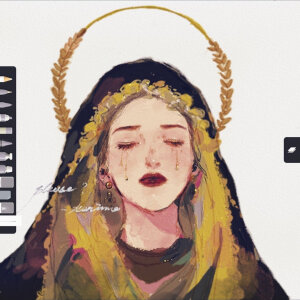 阿莘 插画 手绘 水彩
圣母系列