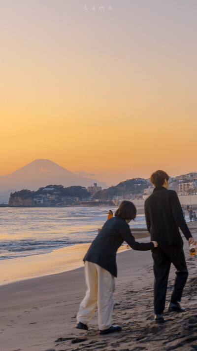 夕阳 情侣 聊天壁纸