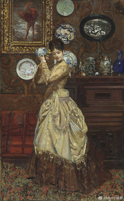 法国画家Edouard Frederic Wilhelm Richter（1844-1913）的画，画家以创作华美神秘的东方主义画作闻名。 ​​