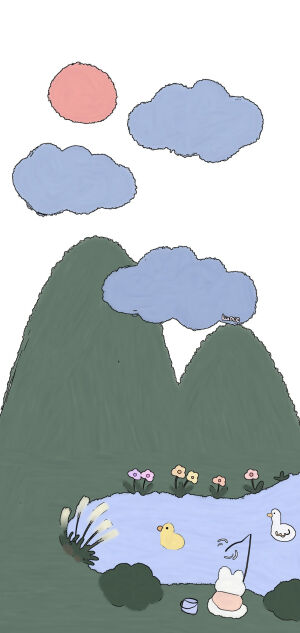 手绘壁纸（取自右友）