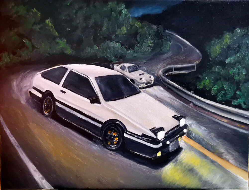 致敬经典，ae86油画