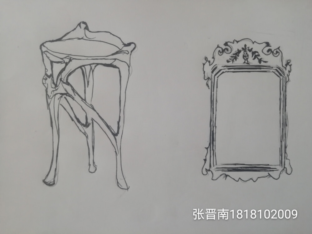 定制家具线描手绘