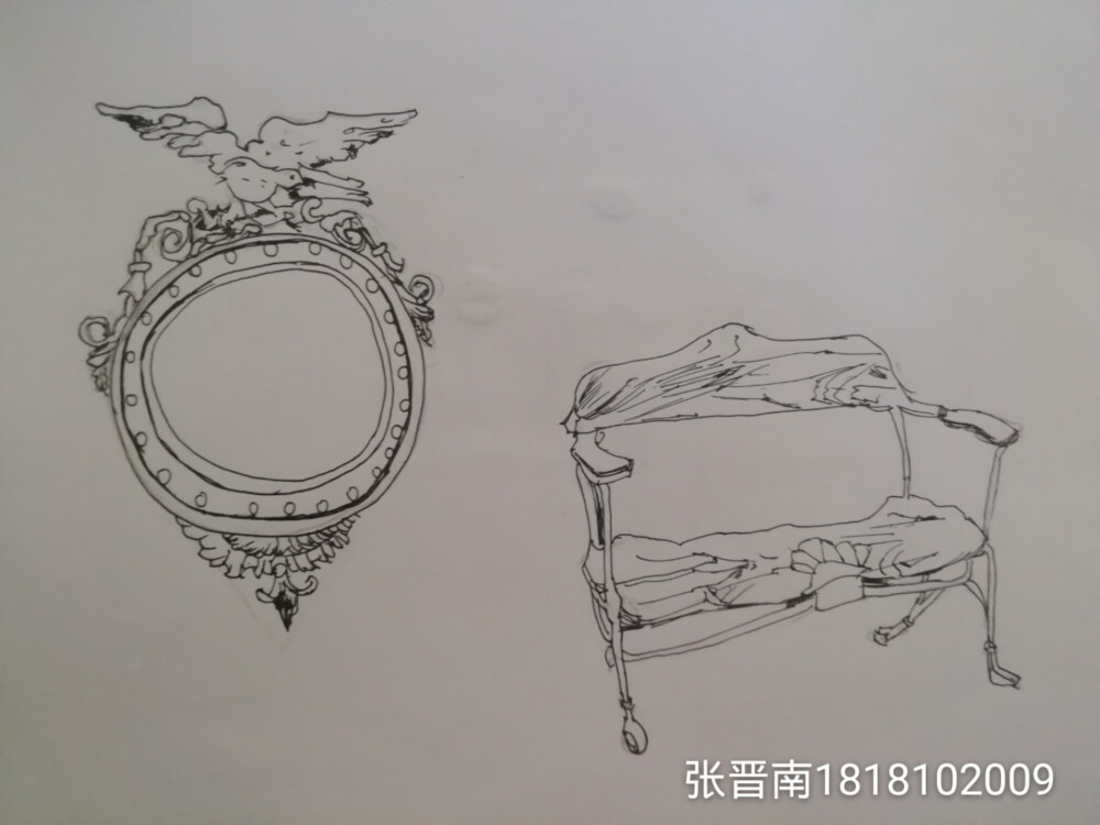 定制家具线描手绘