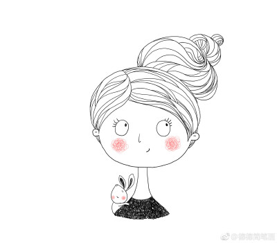 小女孩系列简笔画