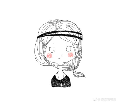 小女孩系列简笔画