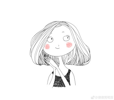 小女孩系列简笔画