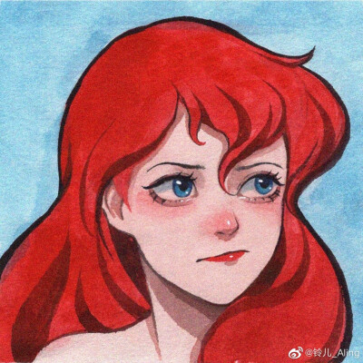 迪士尼公主 画师见水印