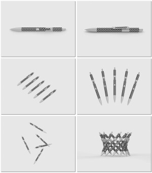 钢笔签字笔圆珠笔自动铅笔水笔展示样机模型海报设计psd模板素材