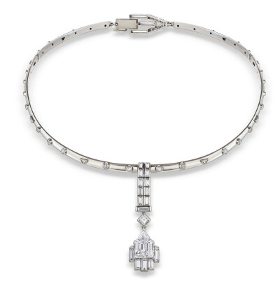 Art Deco 风格钻石项链，by Suzanne Belperron