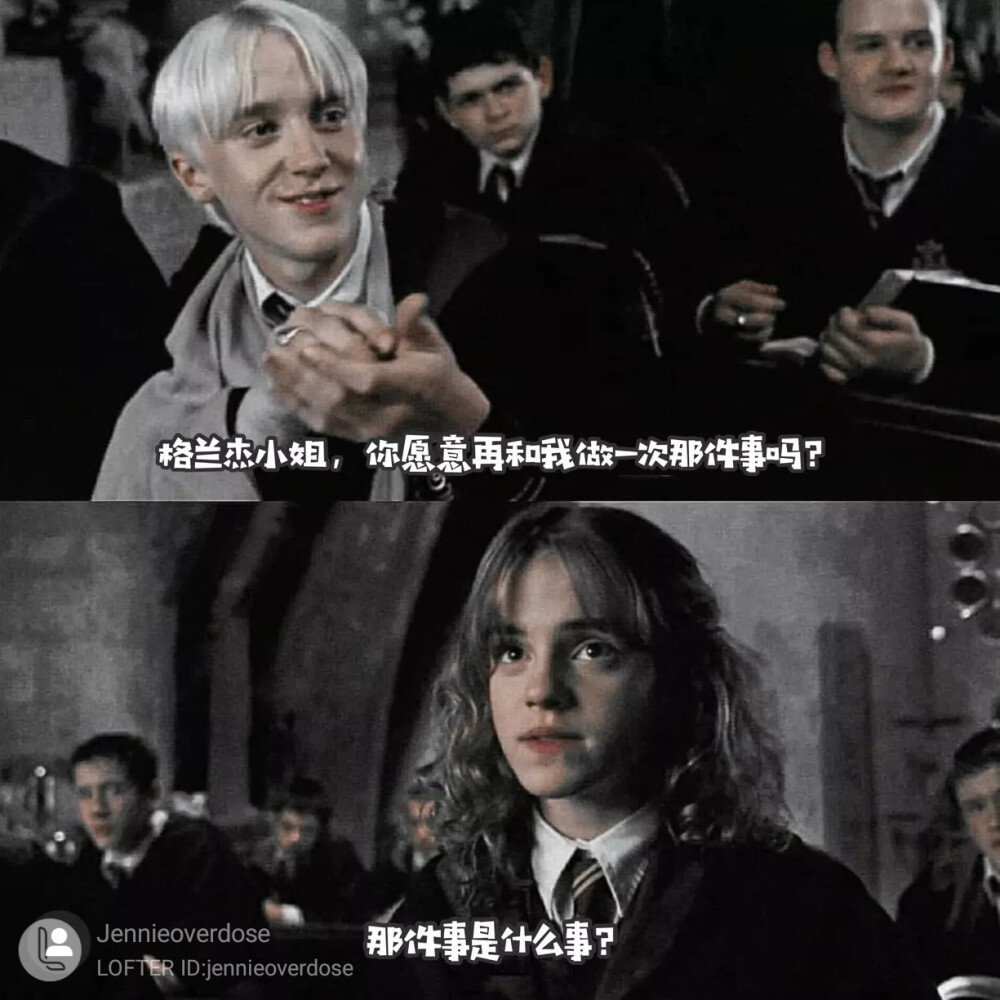 德赫 汤艾
Hermione Granger, Emma Watson; Draco Malfoy, Tom Felton
ins@draniome