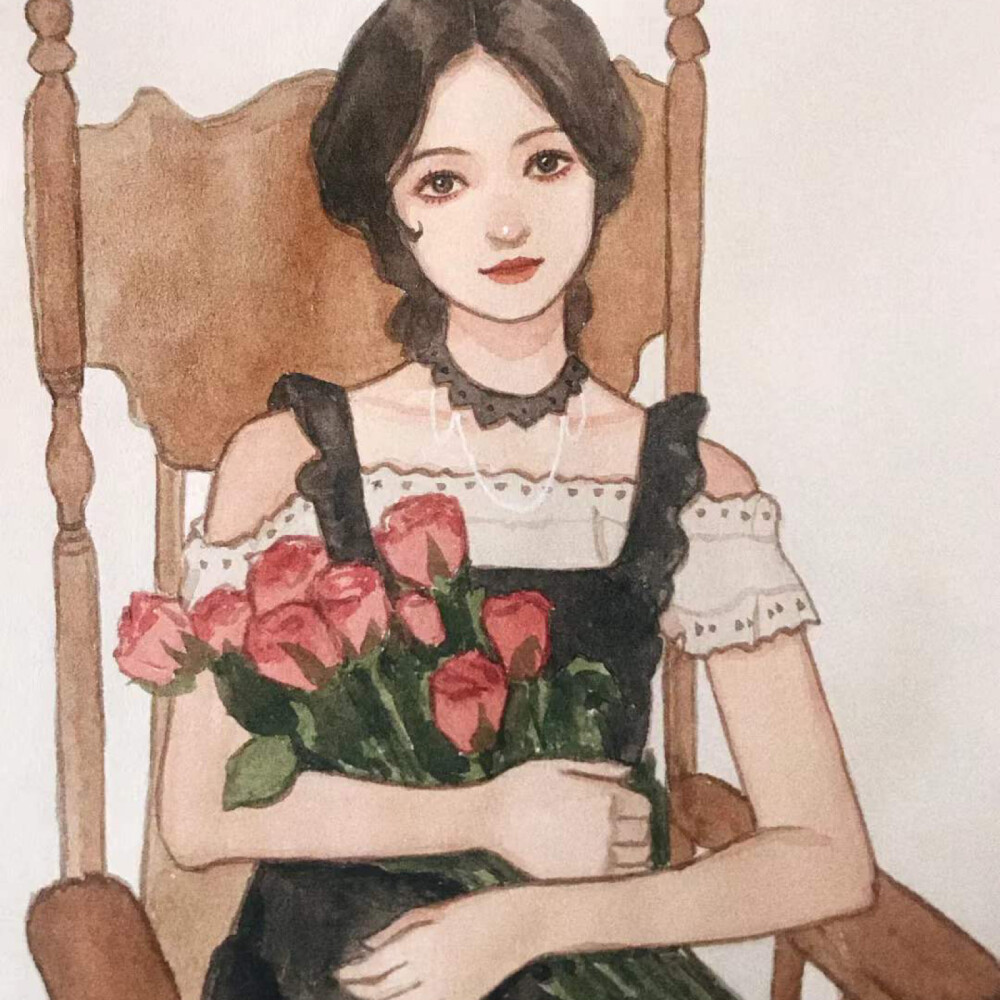 捧花少女手绘头像合集
cr：陈四节Jessie