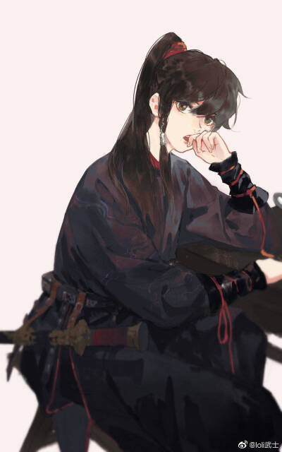 古风 插画师见水印