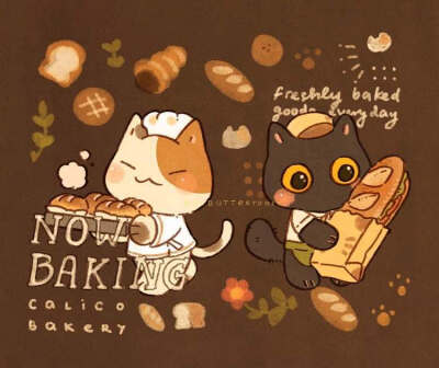 猫与美食 插画 By_nao