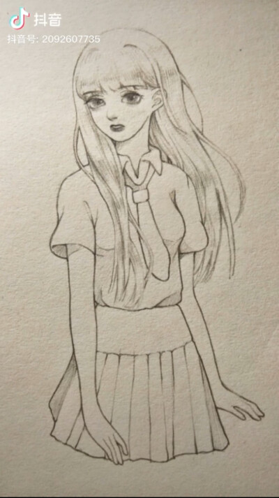 转自抖音，自截，线稿