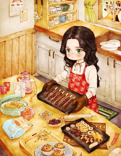 壁纸‖《森林女孩日记》烘焙美食篇(六)
cr：韩国插画师aeppol