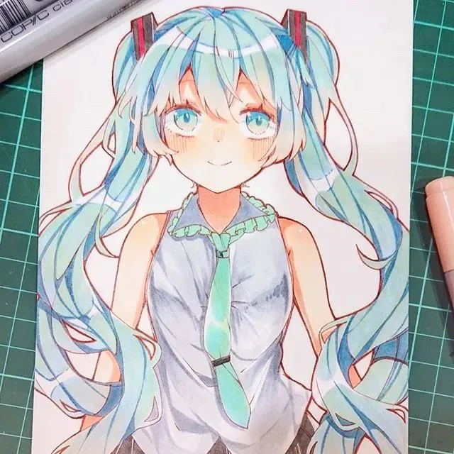 马克笔手绘 橙池未蓝Crystal 