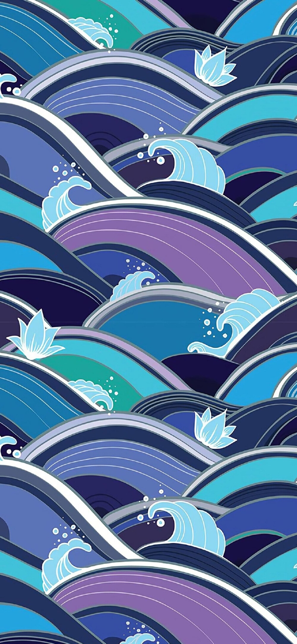 日式碎花纹理平铺高清手机壁纸