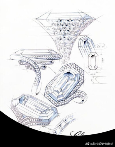 Chopard肖邦的珠宝设计手绘稿