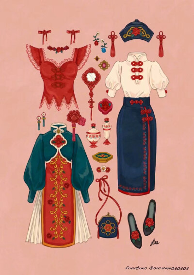 #服装搭配#绘画素材
画师：ふゆ