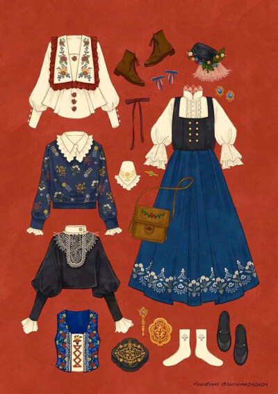 #服装搭配#绘画素材
画师：ふゆ