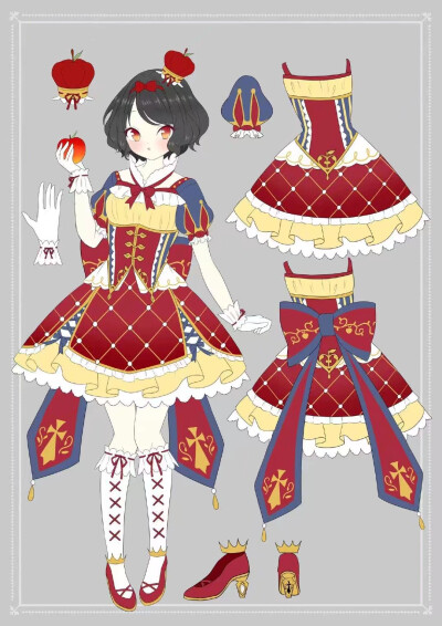 #服装搭配#绘画素材 人设参考
画师：ふゆ