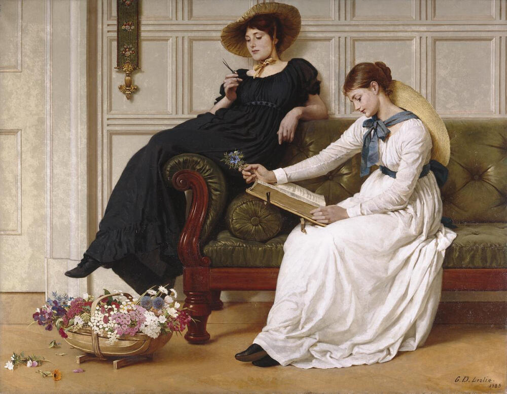 The Language of Flowers (1885) by George Dunlop Leslie (1835 - 1921)