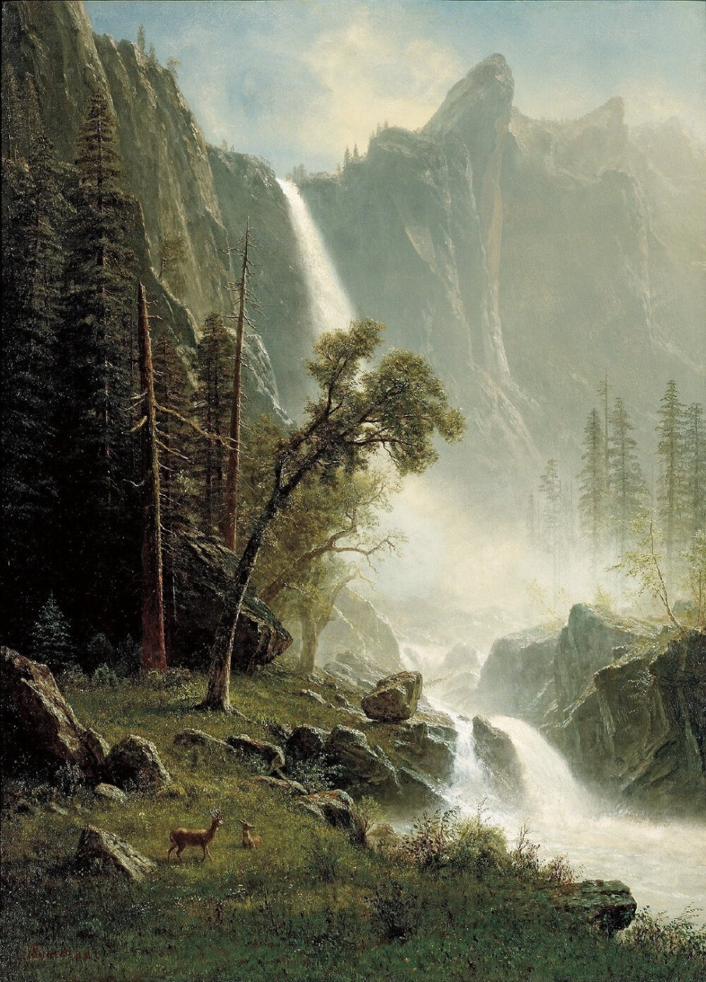 Albert Bierstadt (1830 - 1902) Bridal Veil Falls, Yosemite ca. 1871-73