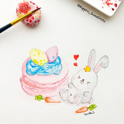 cr: hippro_sweetarts
手绘美食，水彩画，美味
视觉色彩
