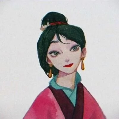 插画师阿莘 迪尼斯公主 手绘 头像