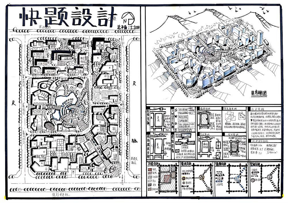 今日分享三：大禹手绘规划快题优秀作品欣赏，喜欢的可以收藏哦